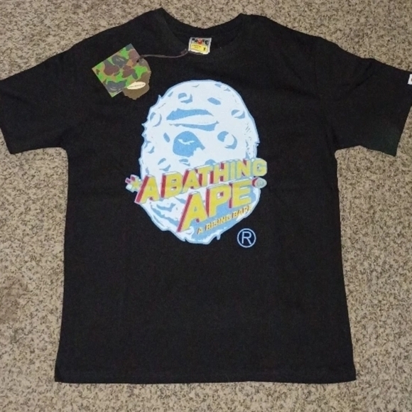 Bape Other - Bape Black Short Sleeve Tee with Colorful Logo
